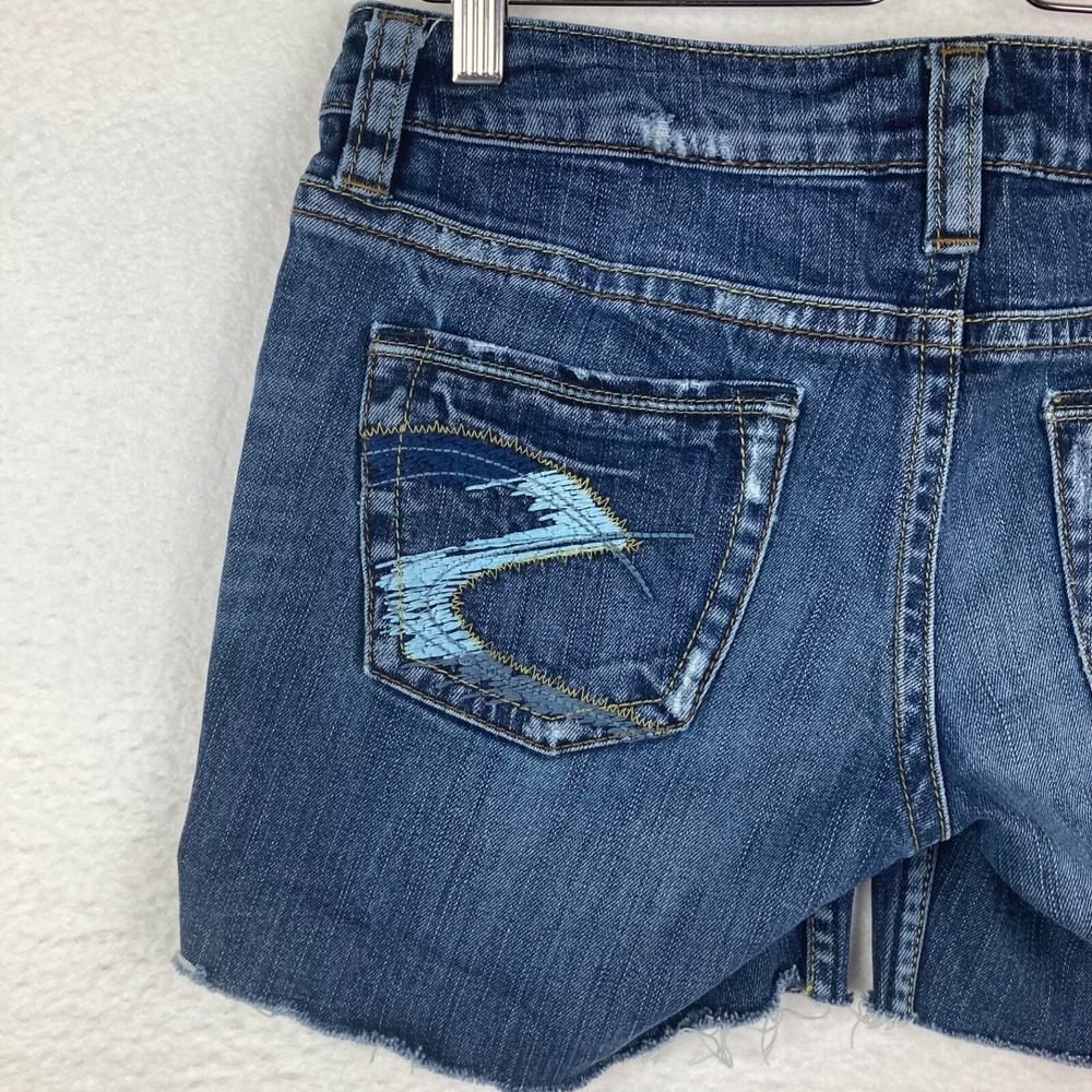 Silver Jeans Western Glove Works Lola Blue Jeans Cut Into Shorts Sz 28 - Picture 10 of 13